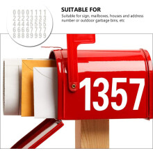 4 Sets Reflective Number Stickers for Mailboxes White Pet Self Adhesive Decals Easy to Use Waterproof Sturdy