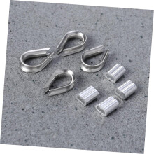50 piezas de abrazaderas de aluminio para cables de acero y guardacabos de acero inoxidable para fijación de cables (kit para cables de acero)