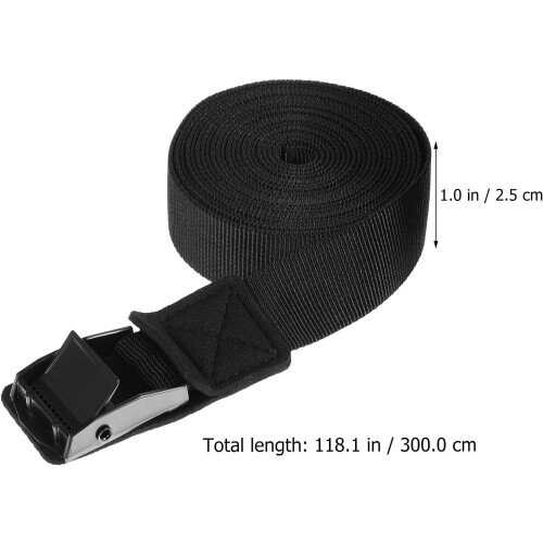 4 Stück Gepäckspanngurte, Brettbinder, Bündelgurte, schwarzes Nylon 1