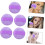 5 aplicadores de polvo morado para maquillaje de mujer. 2