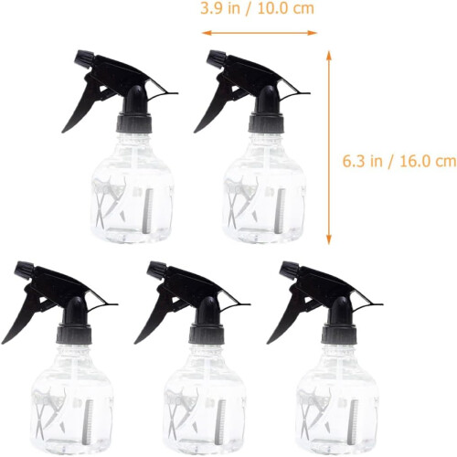 5pcs 250ml Refillable Plastic Spray Bottles Hairdressing Sprayers Salon Barber Tools 1