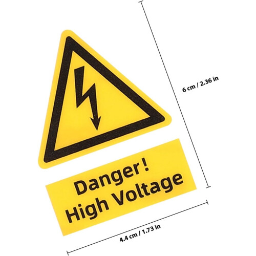 5Pcs High Voltage Warning Labels 60X44Mm Electric Shock Sign Decals Electrical Panel Stickers 1