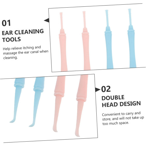 4pcs Double-Head Spiral Ear Wax Tools Ear Picks Multipurpose Earwax Cleaning Kit 1