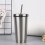 Bicchiere termico in acciaio inox con coperchio antigoccia e cannuccia 3