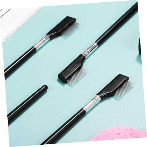 Metal Eyelash Comb and Lash Separator Tool 4pcs Long Handle Eye Lash Separation Brush 2