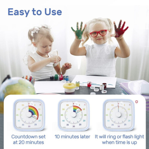 60-Minuten-Regenbogen-Visualtimer Hellblau 2