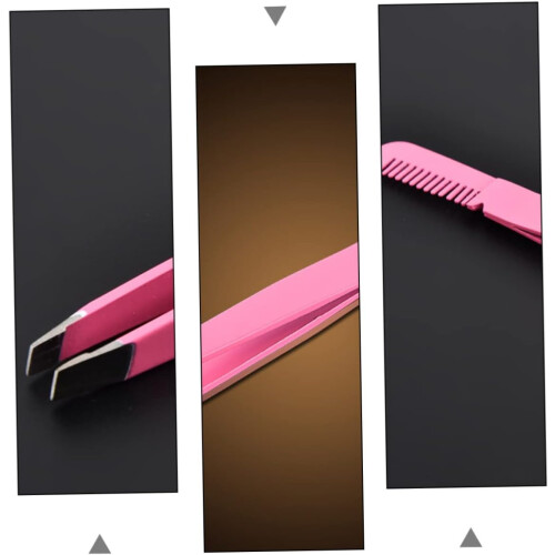 Ensemble de 4 pinces à épiler pour sourcils, peigne et brosse biseautée 1