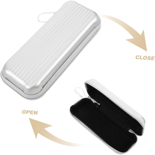 Custodia portatile per occhiali da vista e da sole, composta da 4 pezzi, con cerniera e materiale morbido. 2
