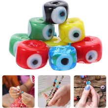 30pcs Glass Beads Evil Eye Charms Round Beads for Bracelet Necklace Making DIY Handmade Kit
