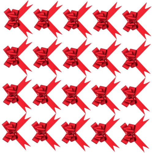 40pcs Pull Bowknots Snowflake Pattern Christmas Decorative Bows 1