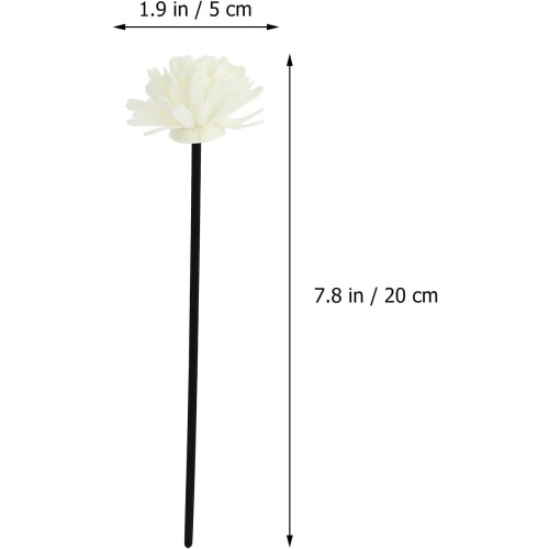 Lot de 4 bâtonnets diffuseurs de parfum en forme de fleur, en rotin et PE. 1