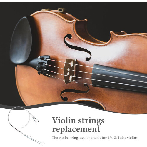 4pcs Replacement Violin Strings Set 4/4 Steel Wire Violin String Set with Simple Solution 2