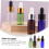 Flaconi contagocce per oli essenziali, 4 pezzi, 10 ml, piccoli, in plastica blu, verde e marrone 6
