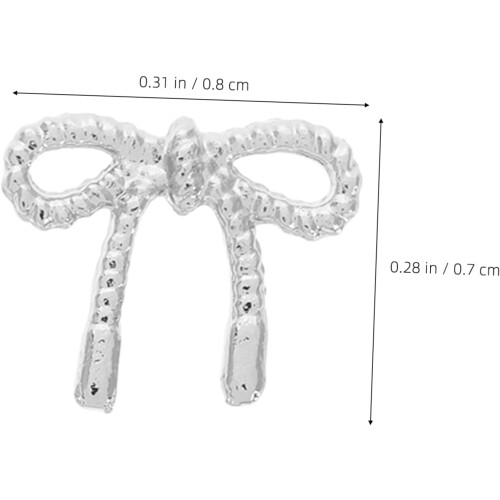 30pcs prata 3d Bowknot e borboleta prego Studs prego metal oco charmes strass 1