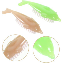 4pcs Dolphin-shaped Fingernail Cleaning Brushes Portable Soft Nail Dust Removal Tool