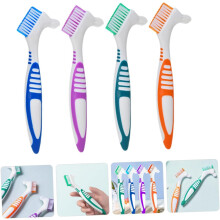 Set di 4 spazzolini per protesi dentarie a doppia faccia con setole dure, strumento per la pulizia dei denti