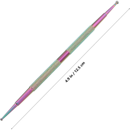 Kit di 4 penne per manicure a doppia punta in metallo con punta per puntini e strass. 1