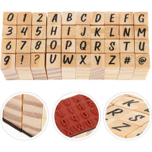 40 tampons en bois en forme de lettres de l'alphabet pour loisirs créatifs et scrapbooking