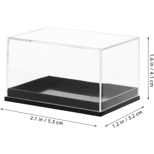 4pcs Rectangular Display Boxes for Mineral Specimens and Shells, Plastic Mini Specimen Storage Cases 1