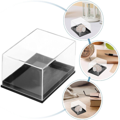 4pcs Rectangular Display Boxes for Mineral Specimens and Shells, Plastic Mini Specimen Storage Cases 2