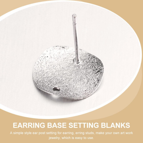 30pcs Silver Matte round Ear Pins DIY Jewelry Accessories Earring Making Base Posts 2