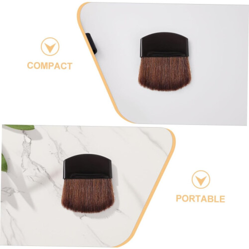 3pcs Mini Half-round Flat Powder Blush Brushes, Small Portable Makeup Brush Set 2