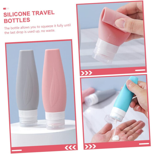 Travel Bottles Silicone Conditioner Bottle 4Pcs 90Ml Refillable Squeeze Leakproof 2