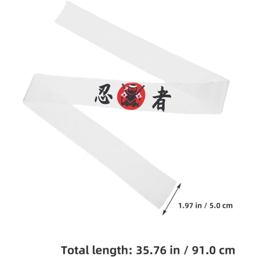 Lot de 4 bandeaux élastiques larges de style samouraï japonais 1
