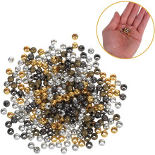 300pcs Mixed Color Large Hole 5mm Round Iron Bead Spacers with 2mm Holes