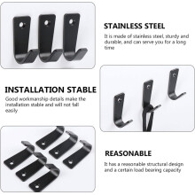 4 Stück rostfreie Edelstahl-Wandhaken, schwarz, stabile Montage, Mehrzweckhaken