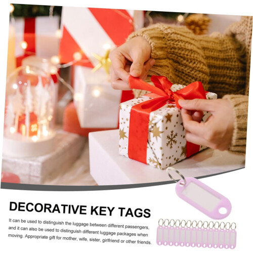 30Pcs Compact Key Tags Multi-Function Key Labels with Rings Luggage Tags 2