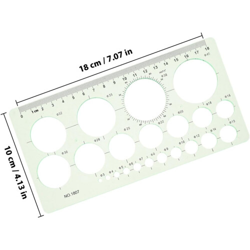 4pcs Plastic Drawing Circle and Oval Template Stencils Set, Geometric Measuring Ruler 1