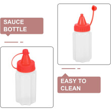 Set van 4 mini-knijpflesjes voor sauzen en dressings, met schroefdop.