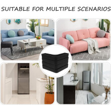 4pcs L-Shaped Black Plastic Furniture Legs for Couch and Bed, Lightweight and Stable Furniture Risers