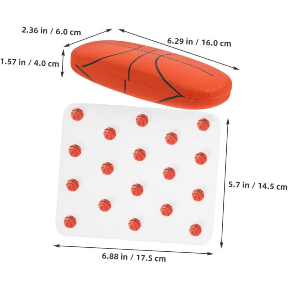 Hkhbjs 4Pcs Portable Hard Shell Eyeglass Cases With Football Basketball Patterns Durable Protective Storage Boxes