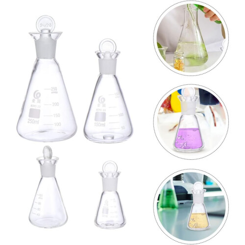 4pcs Glass Iodine Flask Scale Flask for Laboratory Supply Experiment Accessory 1