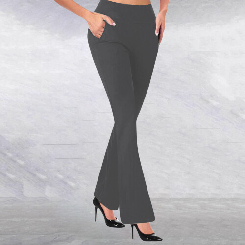 Women's Pants Stretchy Work Pants With Pockets-Dark Grey XXL 1
