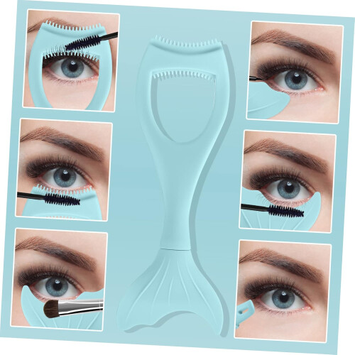 3pcs Silicone Eyelash Mascara Shield Guard Set with Comb Applicator, Multi-color