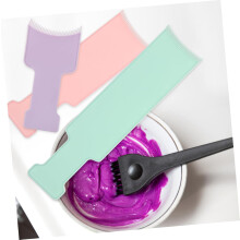 3pcs Hair Coloring Paddle Board Set Small Purple Medium Pink Large Green Highlighting Dyeing Tool