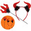 4sets Halloween Set Demon Horns Kit Bandeira de cabeça assustadora e cana de tridente 3