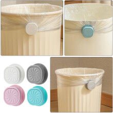 Lot de 4 pinces pour sacs poubelle, en acier au manganèse PP, design rond, élégant et simple.