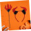 4sets Halloween Set Demon Horns Kit Bandeira de cabeça assustadora e cana de tridente 6