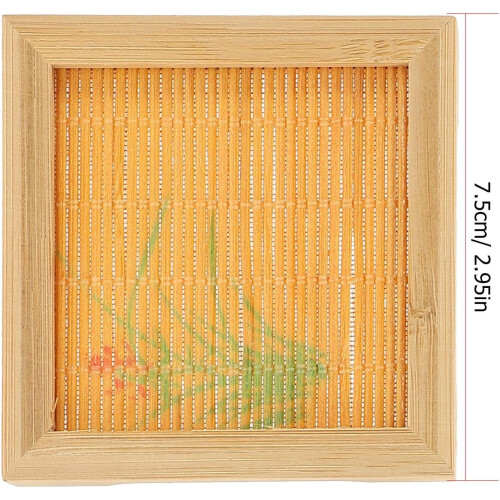 4pcs Bamboo Coasters for Coffee Table Easy to Replace Decorative Rustic Mats 1