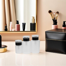 3er-Pack leere Kunststoffflaschen mit Druckverschluss zur Nagellackentferner-Anwendung für Kosmetikstudios und den Heimgebrauch