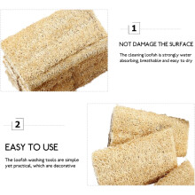 Lot de 3 éponges de nettoyage naturelles en luffa, douces et faciles à sécher, pour la vaisselle.