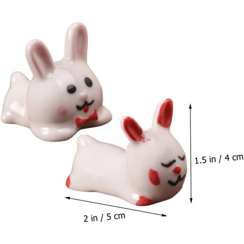 4pcs Bunny Shape Ceramic Chopstick Rest Stand Spoon Holder Fork Rest Holder 1