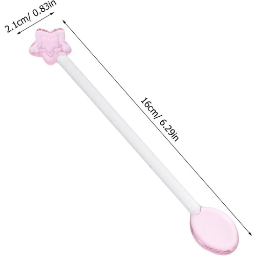 3er-Set Kaffeerührlöffel, sternförmig, aus Glas, 14 cm 1