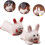 4pcs Bunny Shape Ceramic Chopstick Rest Stand Spoon Holder Fork Rest Holder 5