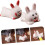 4pcs Bunny Shape Ceramic Chopstick Rest Stand Spoon Holder Fork Rest Holder 6