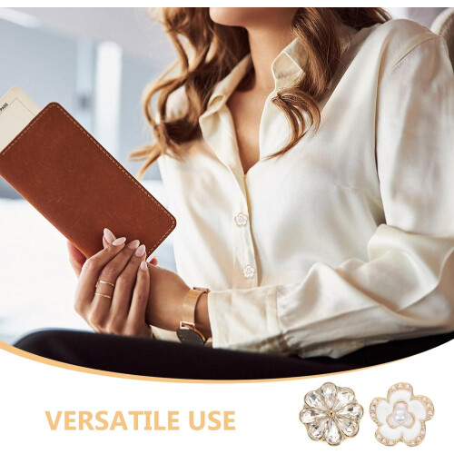 4 gemelli eleganti con strass per camicia, ideali per smoking o smoking. 2